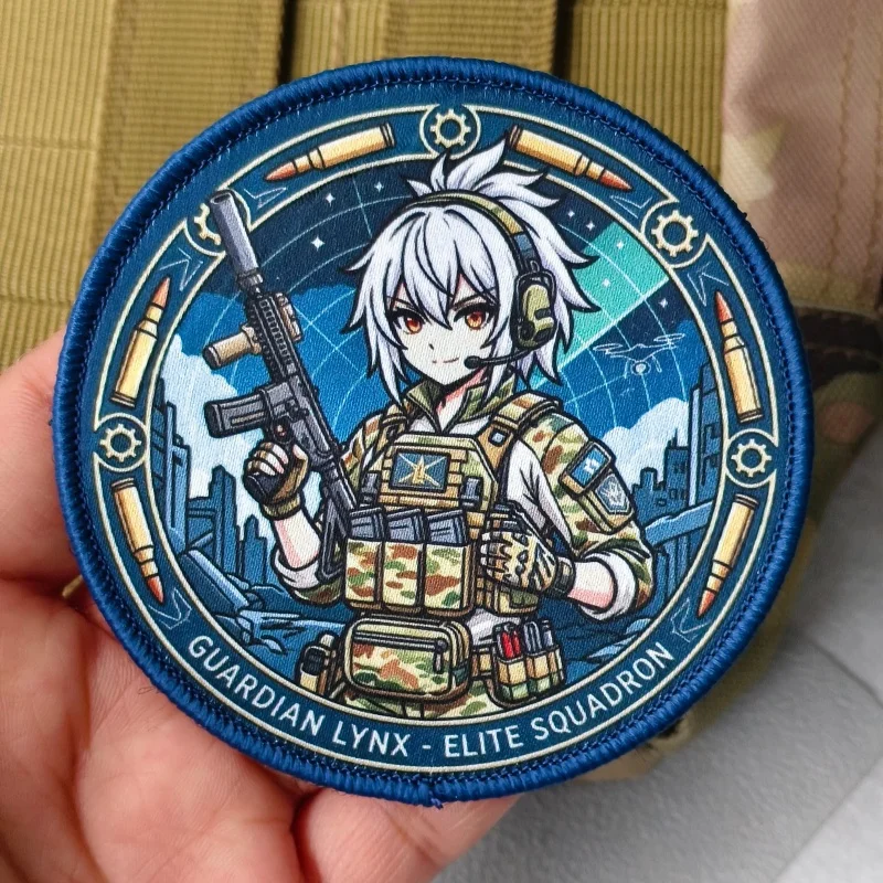 Parche táctico moral anime chica con gancho y bucle para ropa - imagen 3