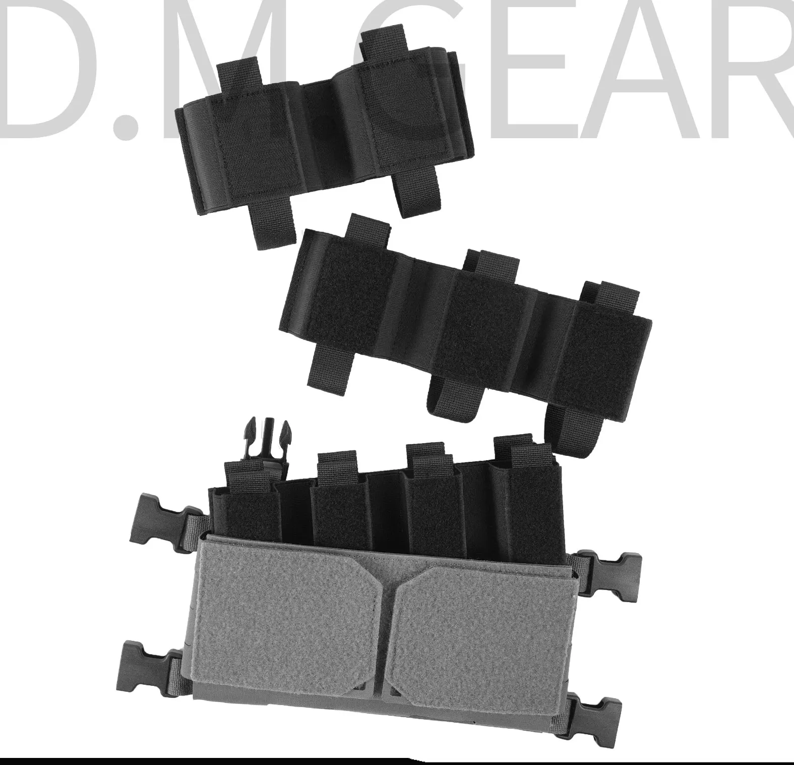 Portacargador triple táctico con compartimentos