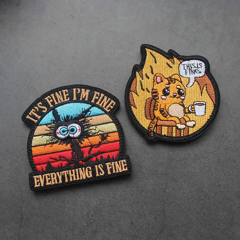Parche MOLLE bordado gato táctico para mochilas y chalecos de combate - imagen 2