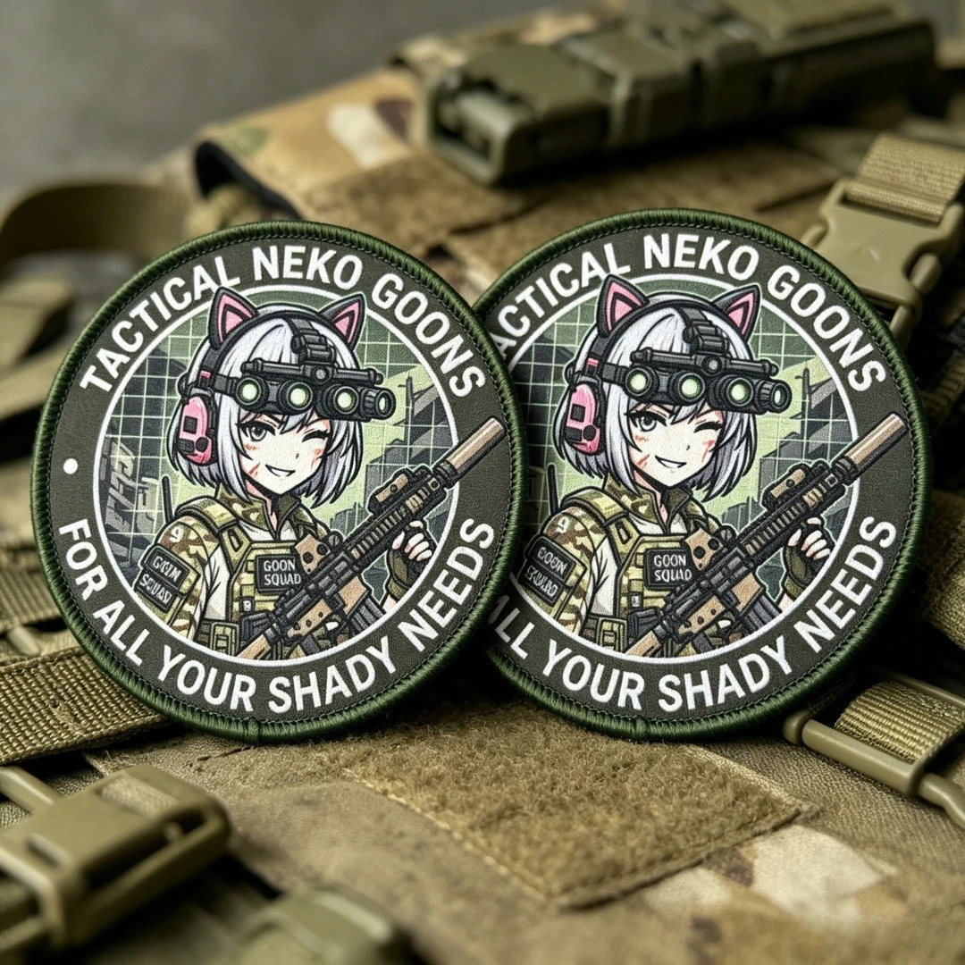 Parche táctico anime Neko Girl gancho y bucle para mochila