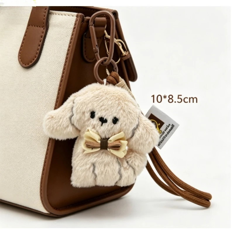 Llavero peluche Bichón Frisé – Colgante estético para mochila y llaves - imagen 4