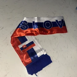 Bufanda bandera Eslovaquia satén doble cara con borlas