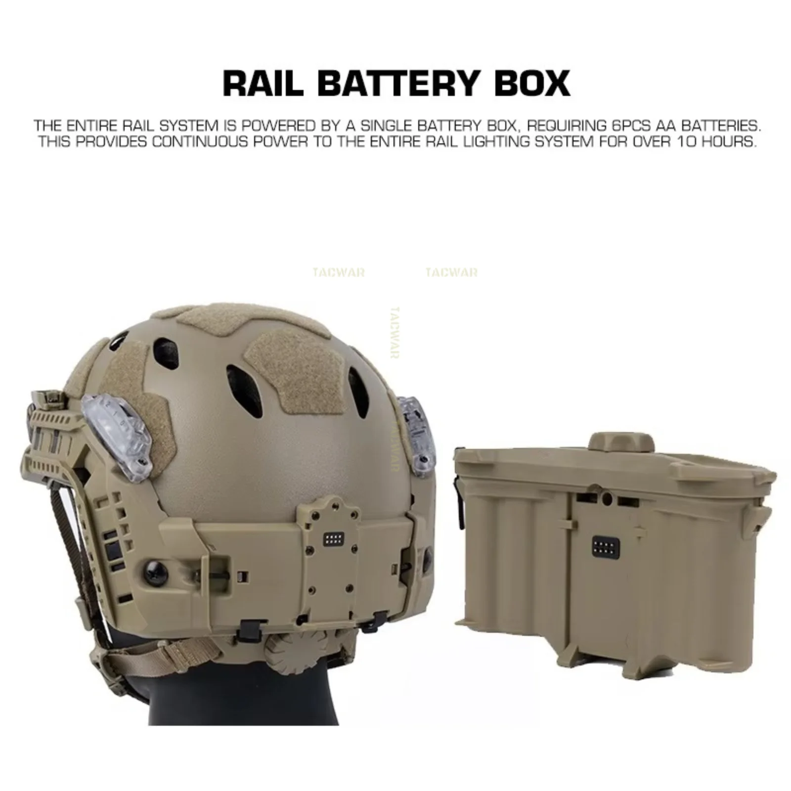 Casco táctico modular ARC Rail SF con LED y señal para airsoft - imagen 3