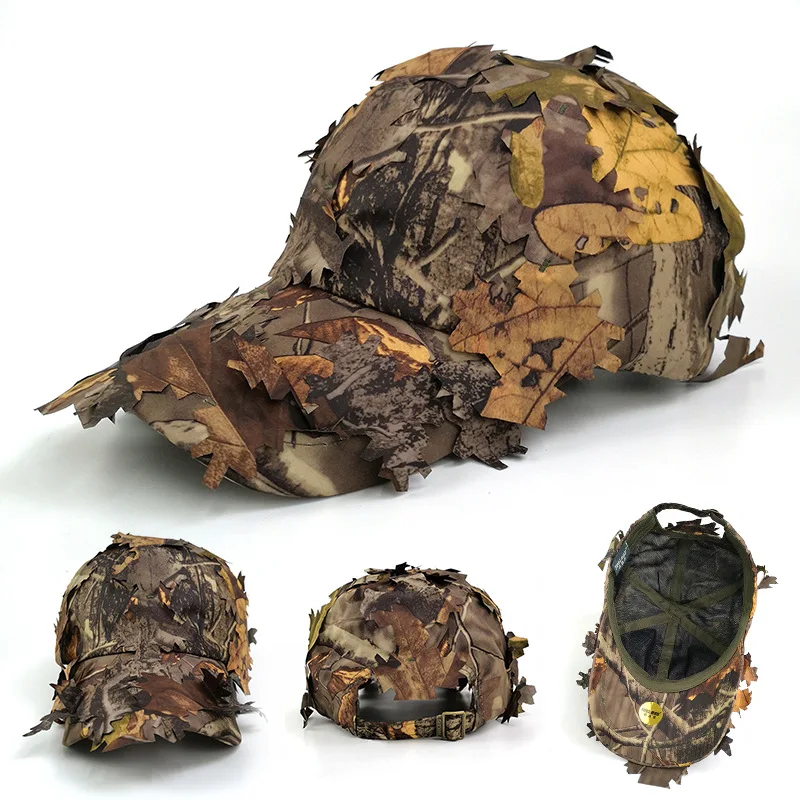 Gorra Biónica Camuflaje Selva – Con Hojas para Caza Táctica - imagen 3