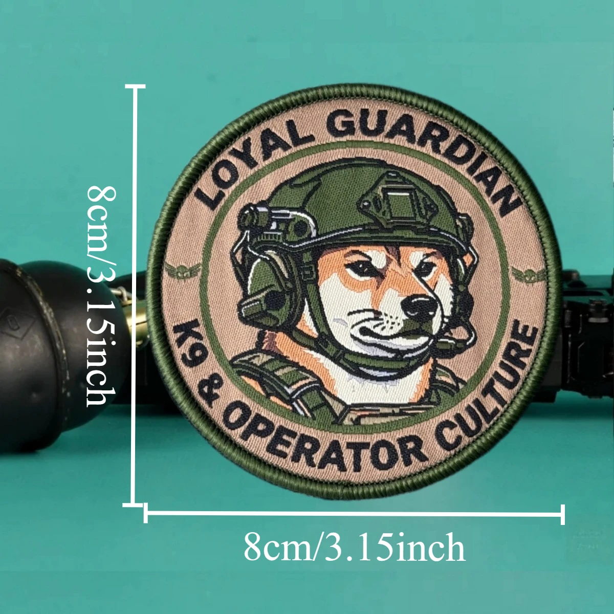 Detalle del parche K9 OPERATOR para mochila