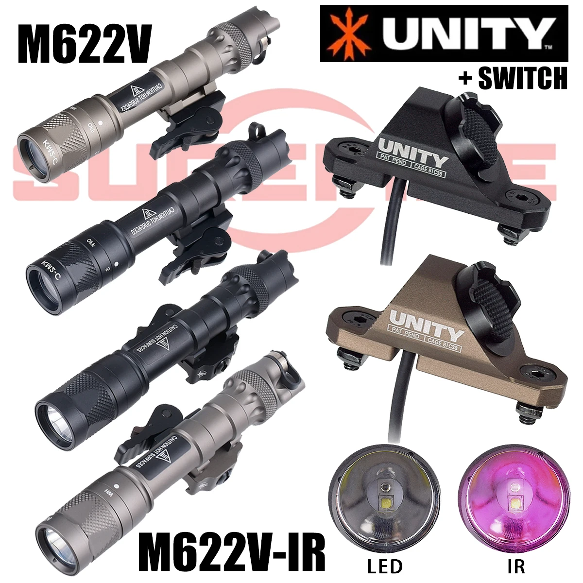 Linterna táctica Surefire M600B de aluminio con botón de presión - imagen 5
