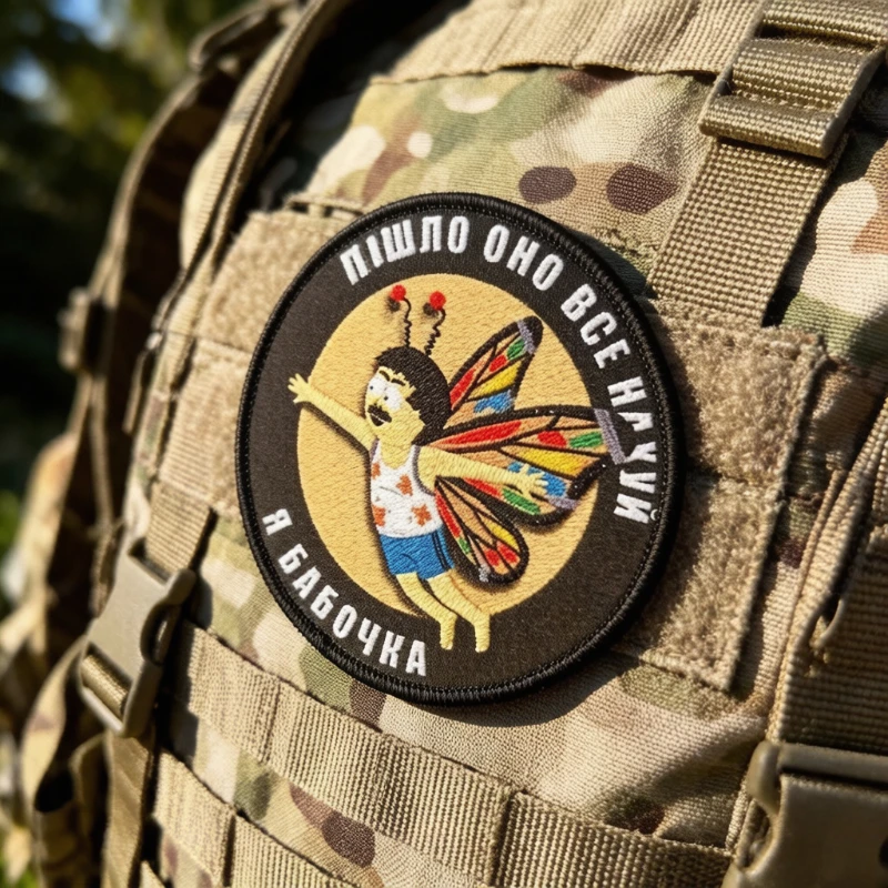 Parche táctico mariposa ruso con velcro para mochila y chaleco - imagen 4