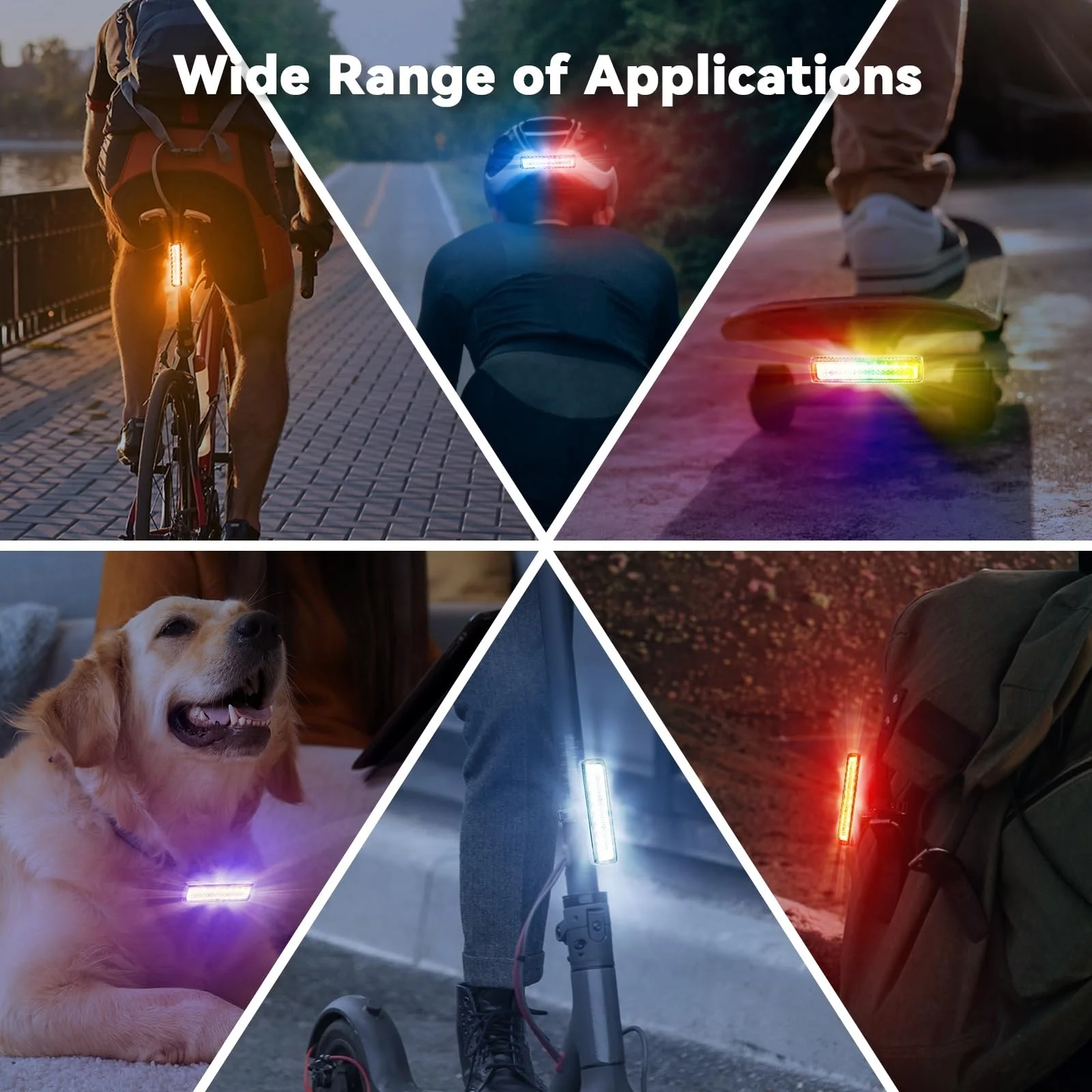 Luz trasera LED bicicleta RGB recargable USB-C impermeable - imagen 4