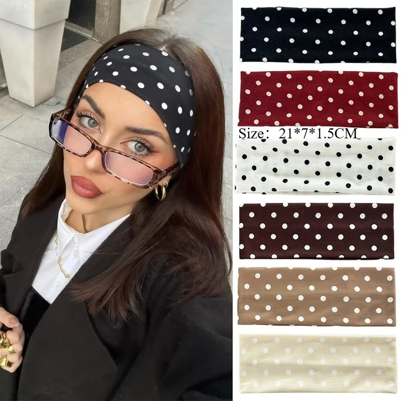 Diadema de yoga con diseño de puntos, elástica y absorbente