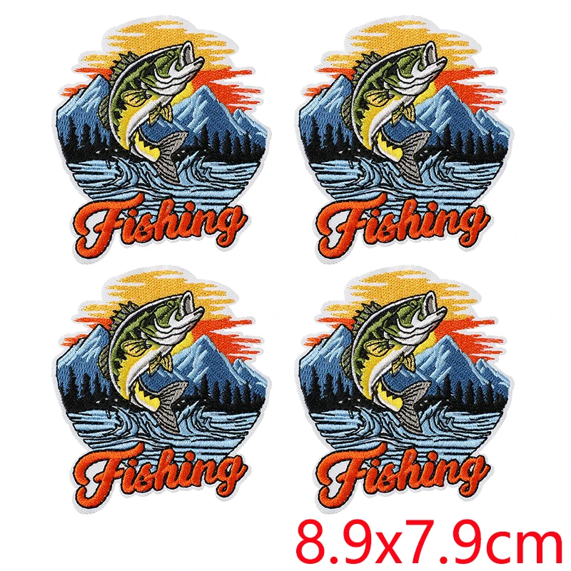 Parche bordado termoadhesivo de pesca para ropa y outdoor - imagen 2