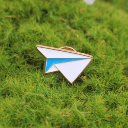Pin de solapa de metal vintage blanco y azul estilo occidental