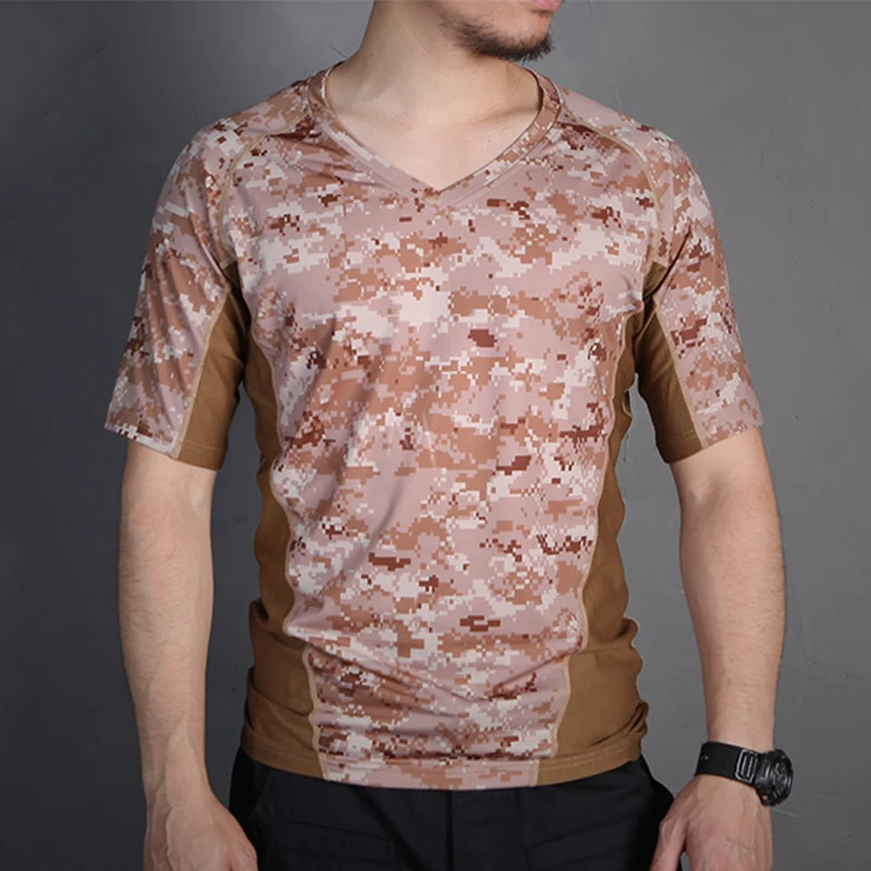 Camiseta Emersongear de Camuflaje Ajustada, Transpirable, para Correr, de Manga Corta, para Actividades al Aire Libre