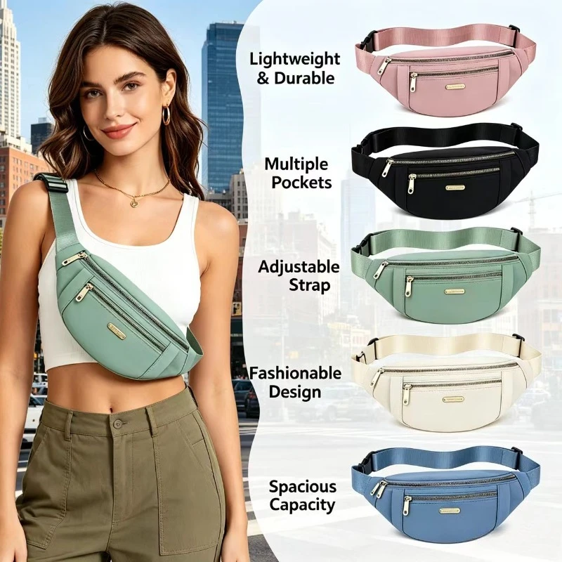 Riñonera táctica mujer impermeable multicapa bandolera moderna