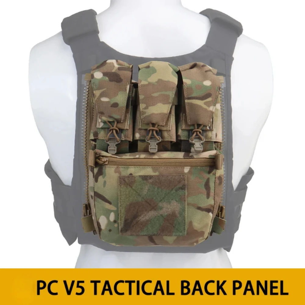Chaleco táctico V5 panel trasero con cremallera y bolsa expansión