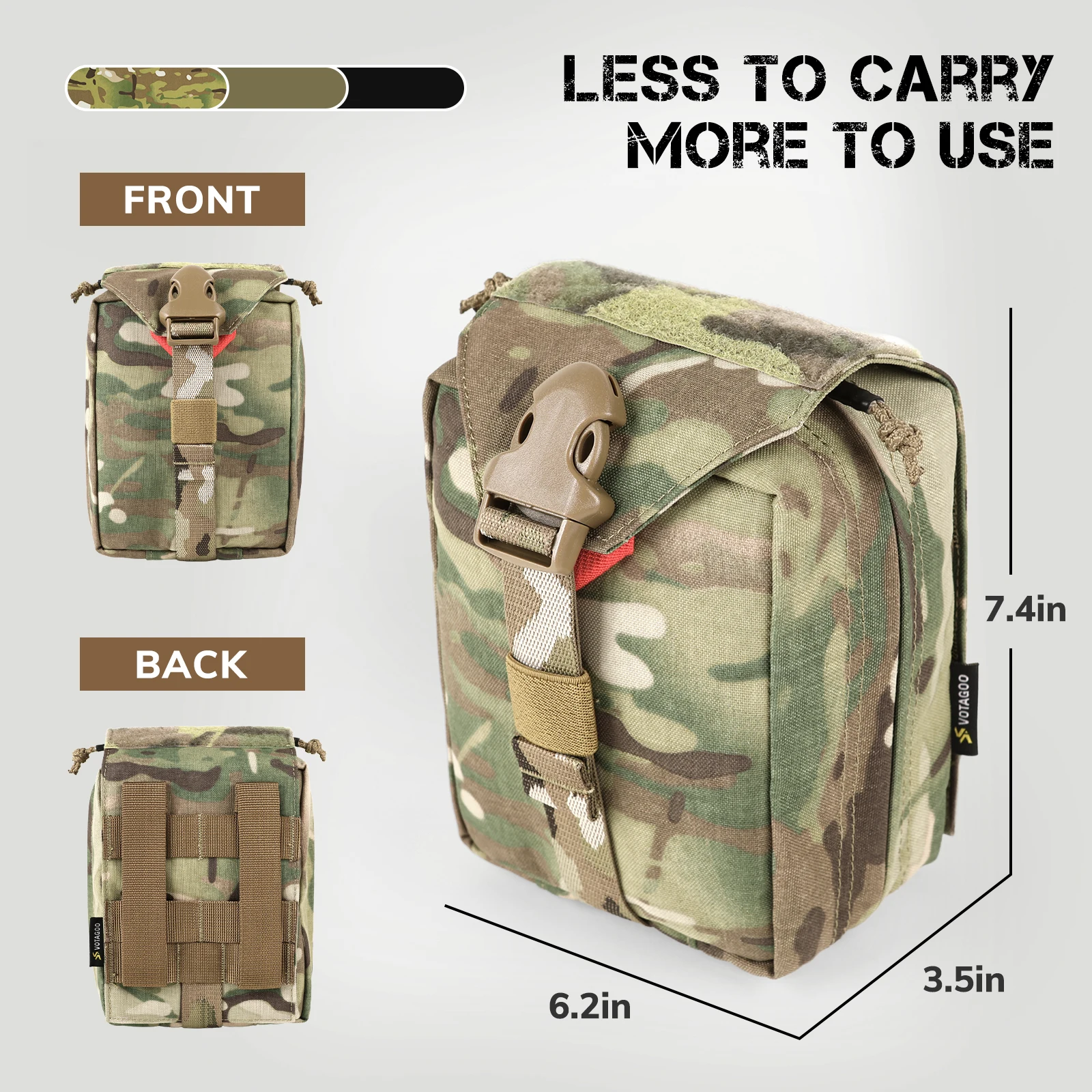 VOTAGOO Bolsa Táctica Liberación Rápida MOLLE EDC Vertical Utilidad - imagen 2