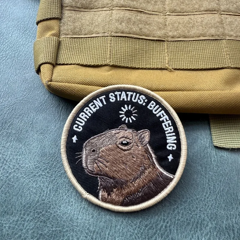 Parche táctico bordado capibara con velcro gancho y bucle - imagen 3