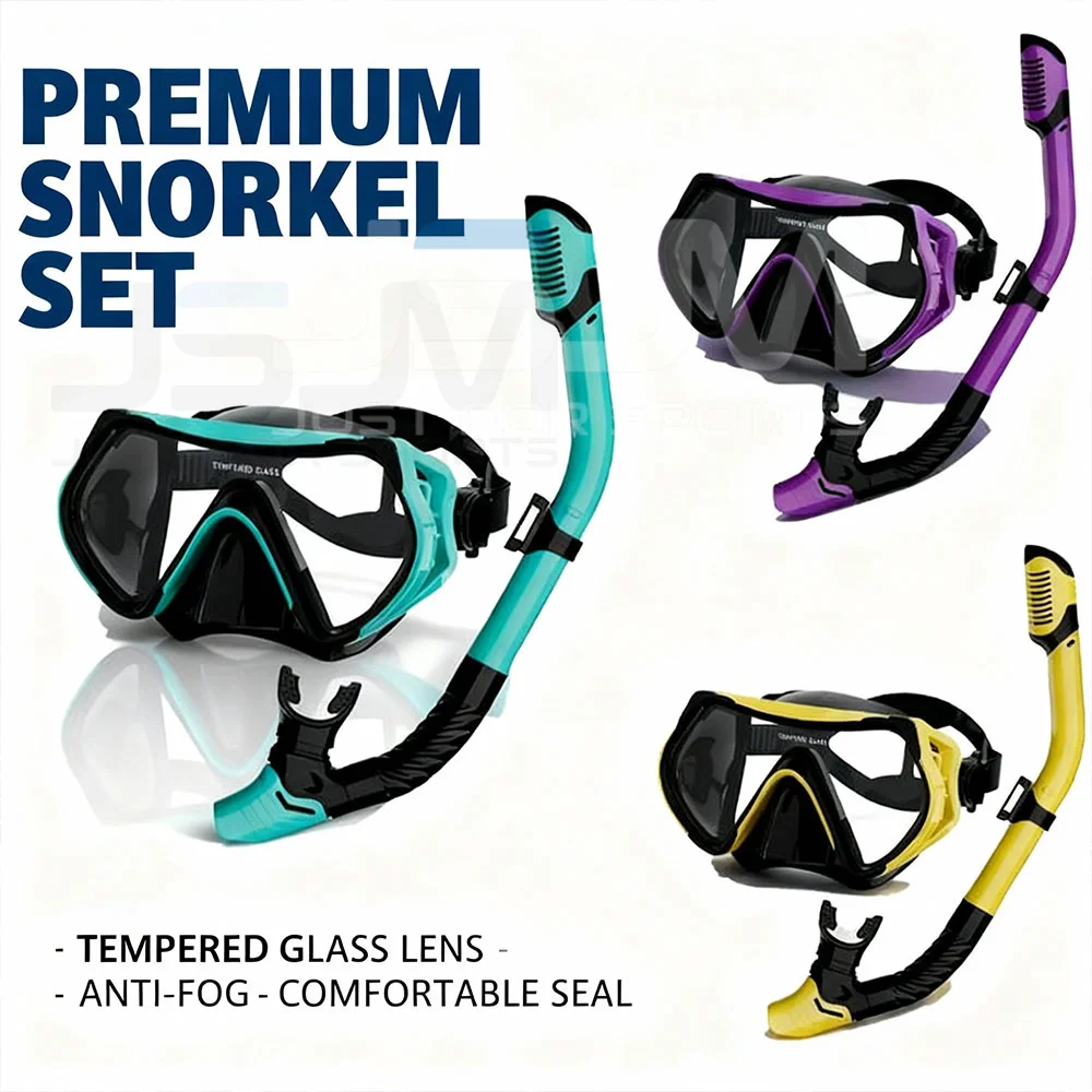 Máscara de buceo profesional con snorkel para adultos - vista frontal