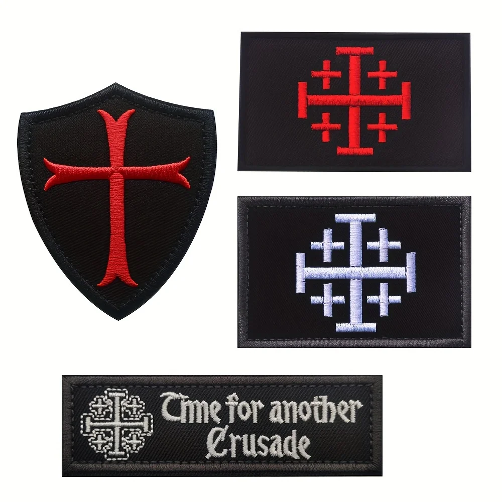 Parche bordado Cruz Malta – Insignia Velcro para Chaleco MOLLE - imagen 2