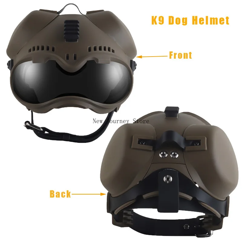 Casco táctico K9 para perros con riel Picatinny y gafas - imagen 2