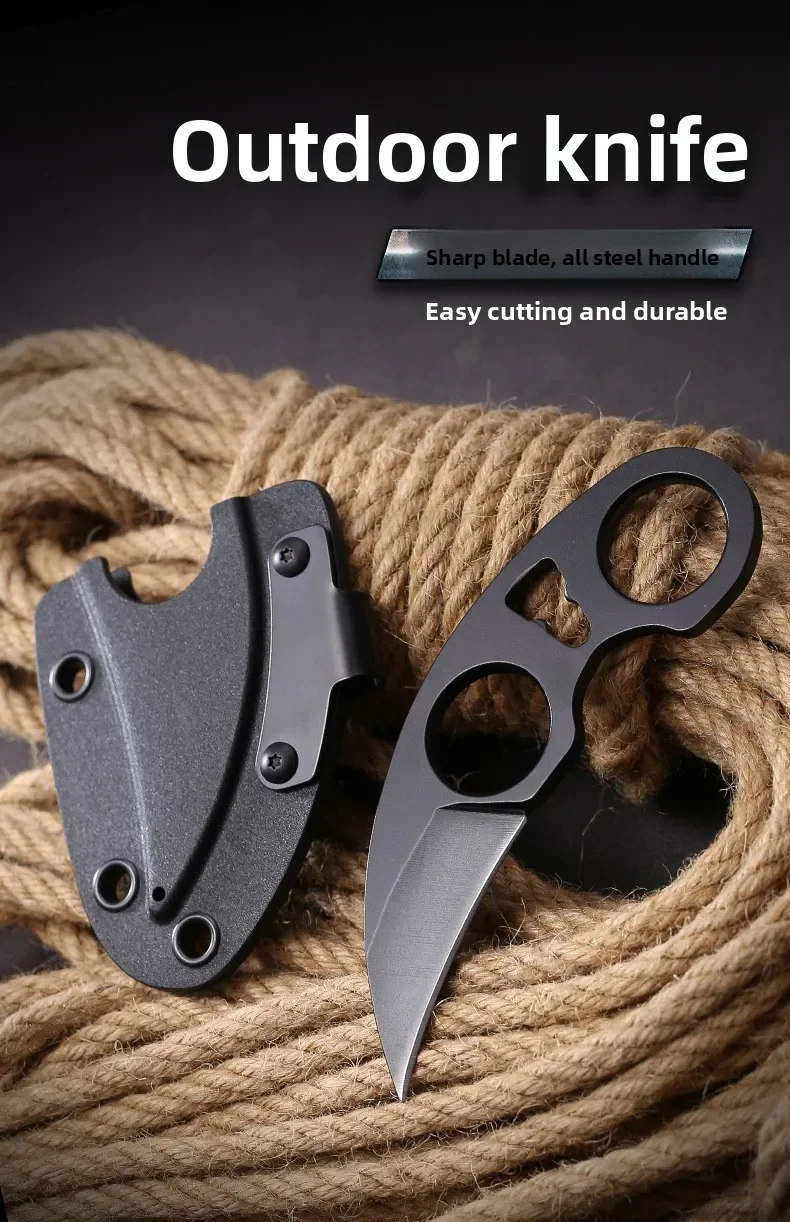 Mini cuchillo de bolsillo con anillo portacuchillos