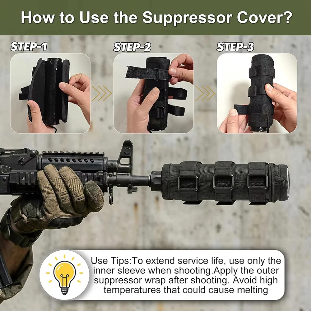 Funda resistente al calor ajustable para silenciador de caza y tiro - imagen 5