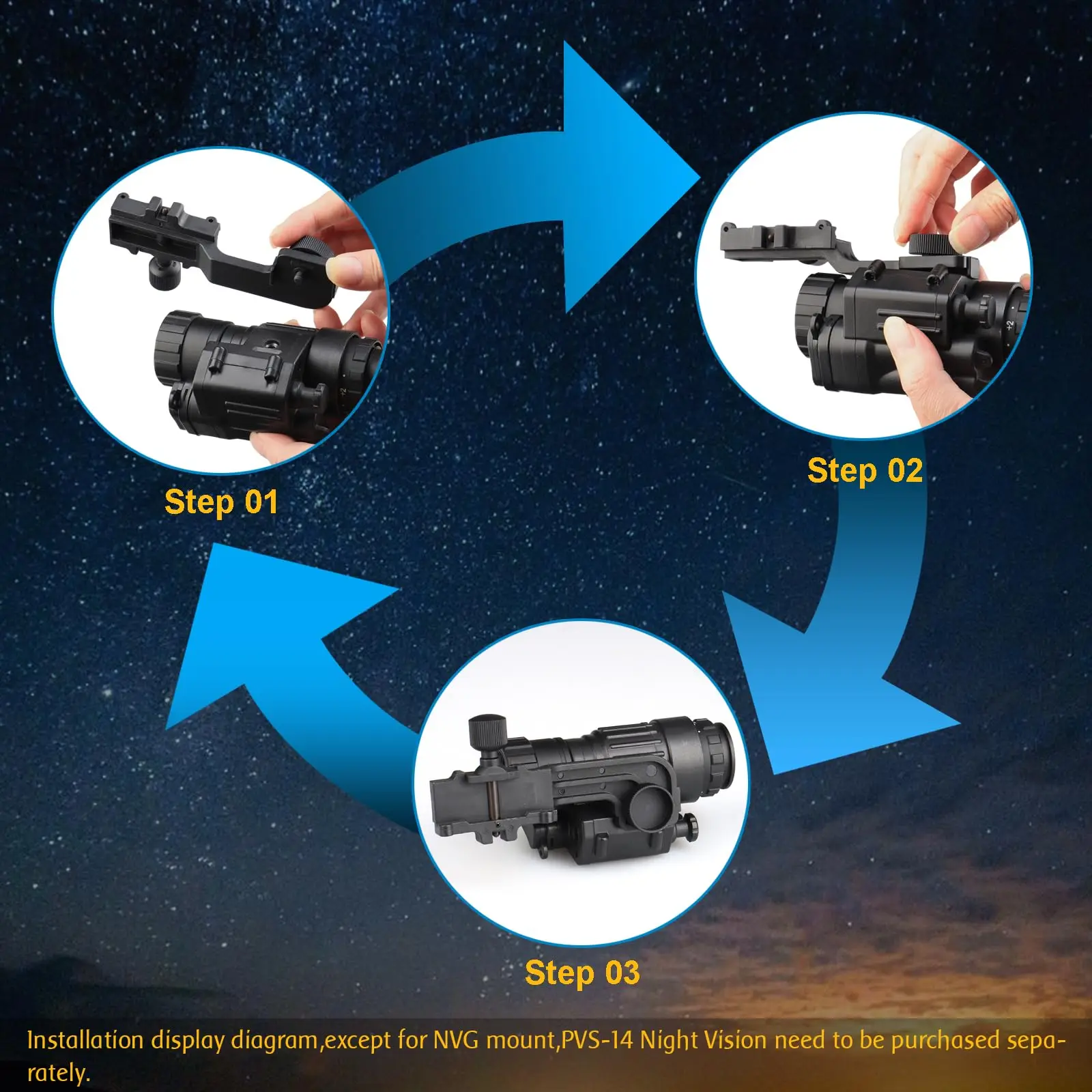 BOOIU PVS14 Adaptador Brazo J Ajustable Visión Nocturna Casco Táctico - imagen 4