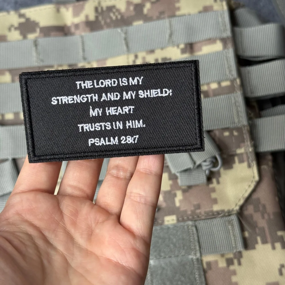 Parche táctico militar versículo bíblico bordado con gancho y bucle - imagen 5