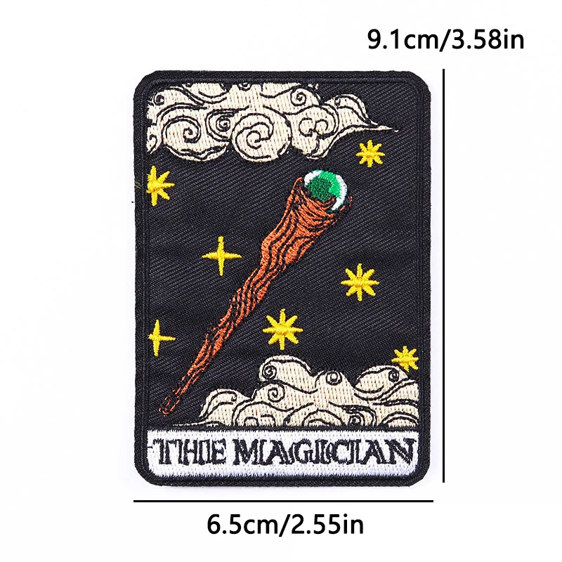 Parche termoadhesivo tarot vintage corona mística bordado para ropa