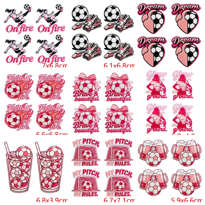 Parches bordados deportivos con temática de fútbol