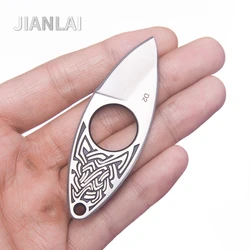 Cuchillo táctico supervivencia de bolsillo con mango de madera EDC
