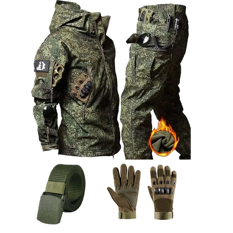 Chaqueta táctica de invierno hombre, forro polar impermeable camuflaje - imagen 4