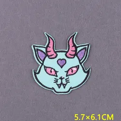 Parche bordado gato de bruja divertido para planchar la mochila