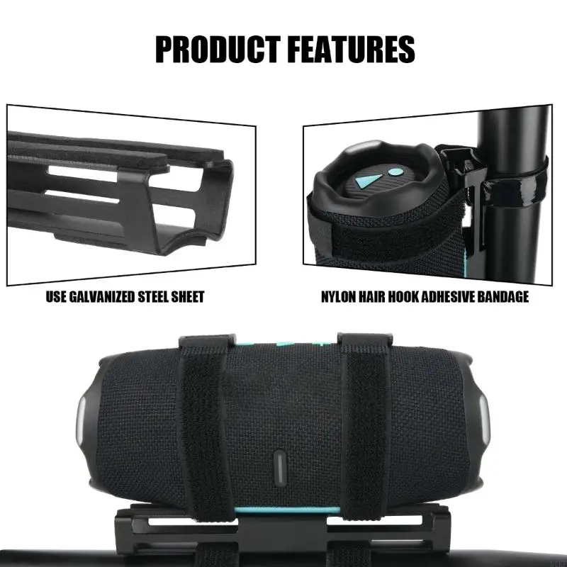 Soporte altavoz bicicleta chapado en zinc resistente, universal - imagen 2