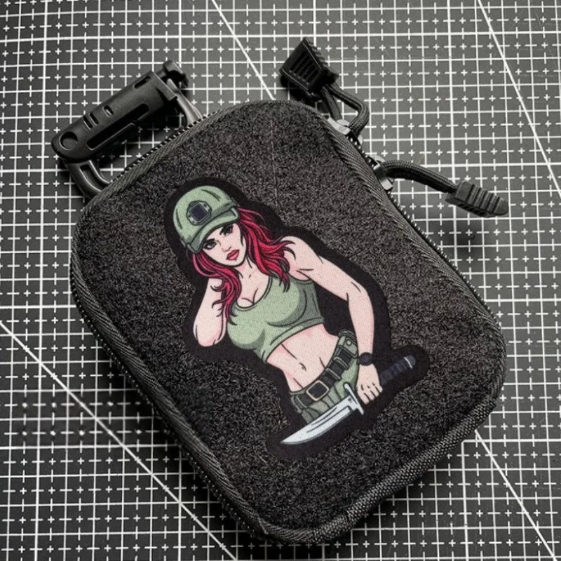 Parche táctico morale girl pelirroja con Velcro