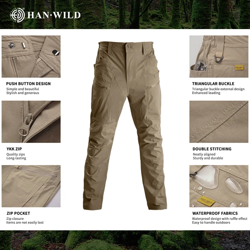 Pantalones cargo tácticos hombre secado rápido nailon senderismo pesca - imagen 2