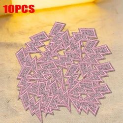 Parches termoadhesivos bordados rayo glitter para ropa DIY