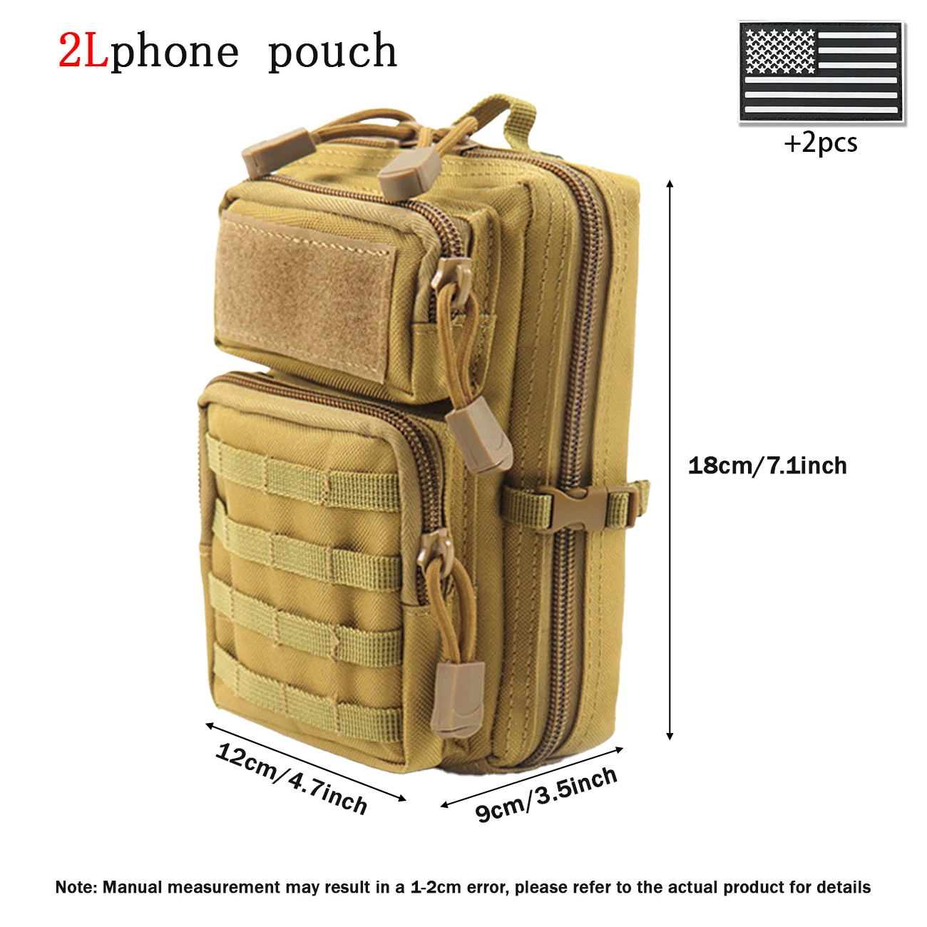 Bolso cruzado táctico exterior con correas anchas ajustables - imagen 2
