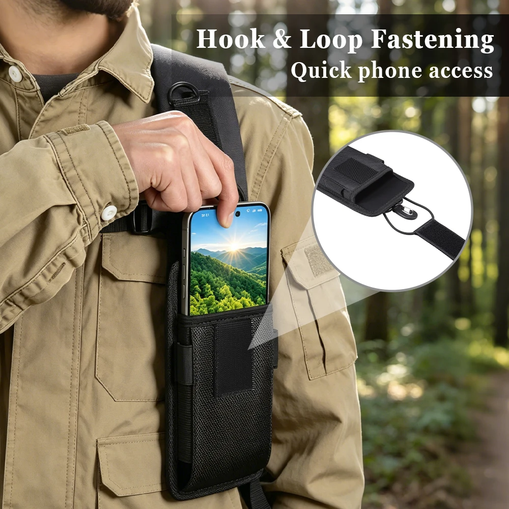 Bolsa táctica EDC de nailon para teléfono móvil con sistema MOLLE - imagen 4