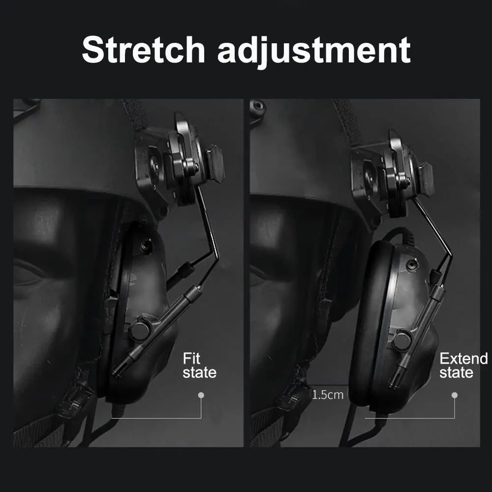 Soporte adaptador de auriculares tácticos para casco con riel - imagen 4