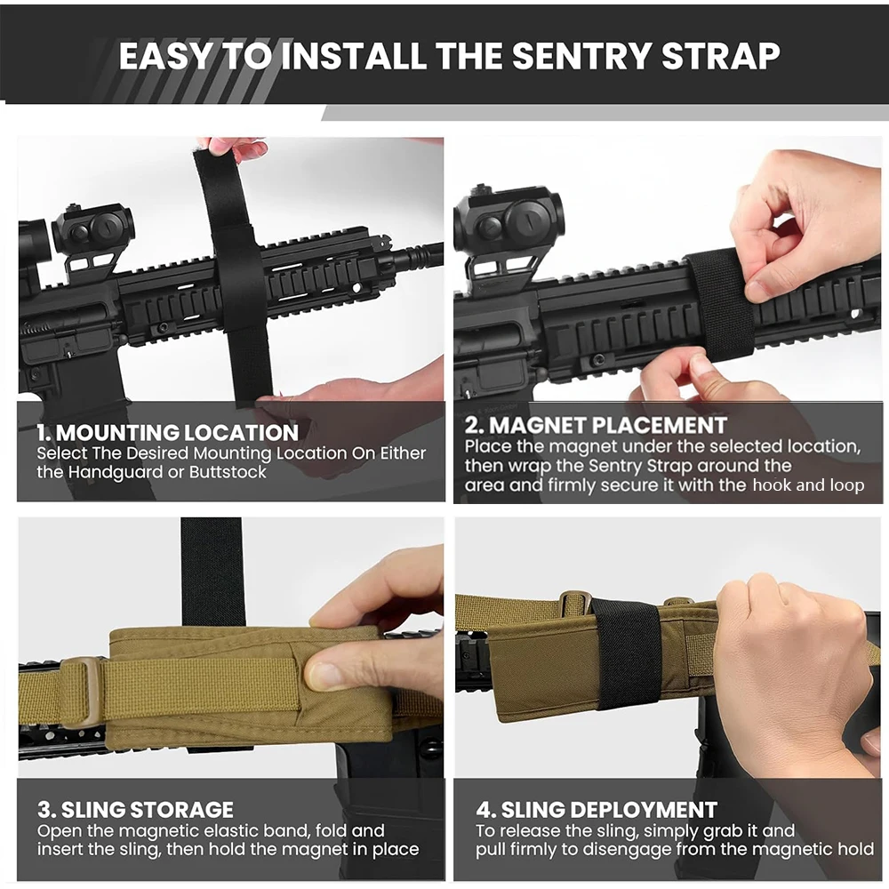 Correa para rifle táctica elástica magnética segura con imán - imagen 2