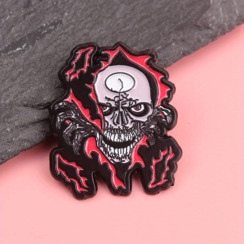 Hellfire Revenant pin calavera pulsante con venas carmesí - imagen 2