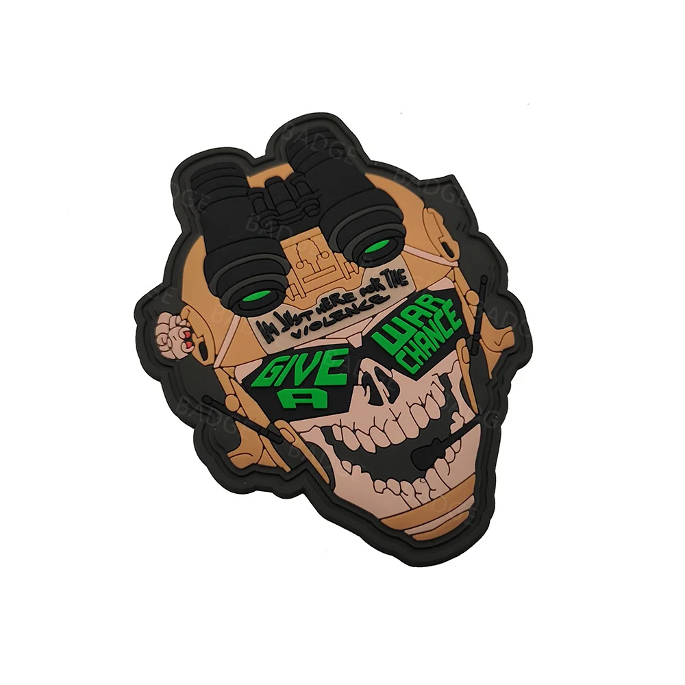 Parche táctico PVC calavera – Insignia adhesiva militar - imagen 2
