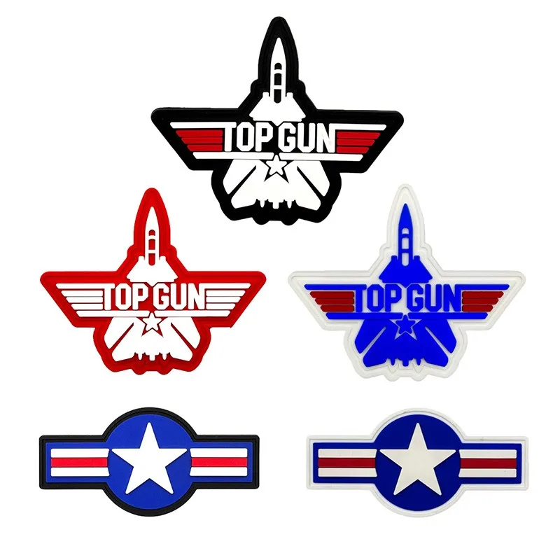 Parche táctico PVC 3D Top Gun luminoso nocturno para mochila - imagen 5