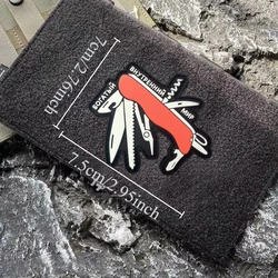 Parche táctico PVC cuchillo multifuncional insignia moral militar velcro