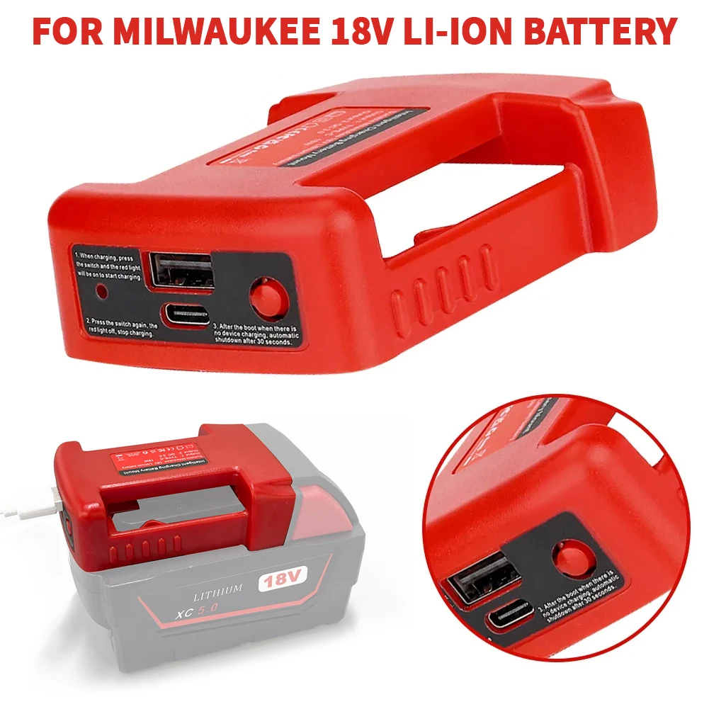Cargador USB Milwaukee 18V hebilla cinturón carga móvil táctica - imagen 5