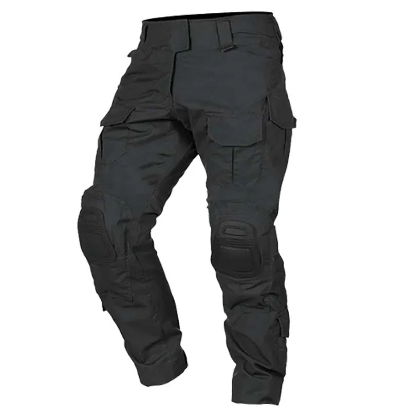 Pantalones tácticos camuflaje con rodilleras, secado rápido y bolsillos