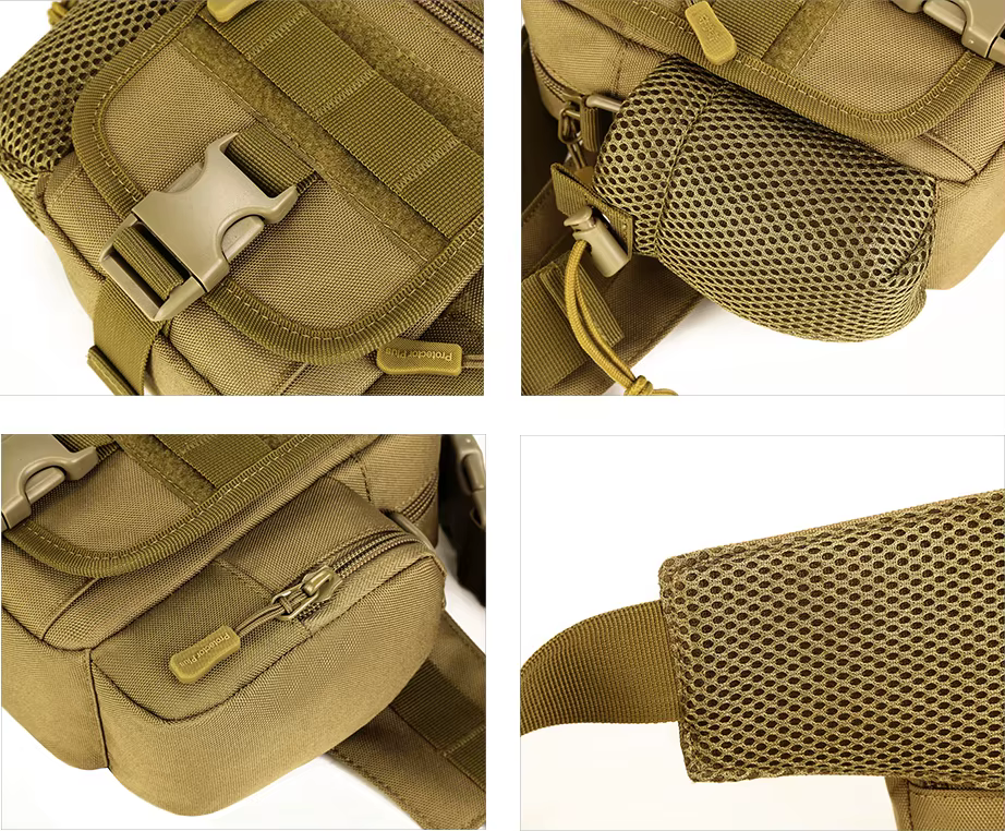 Detalle del material impermeable y costuras reforzadas