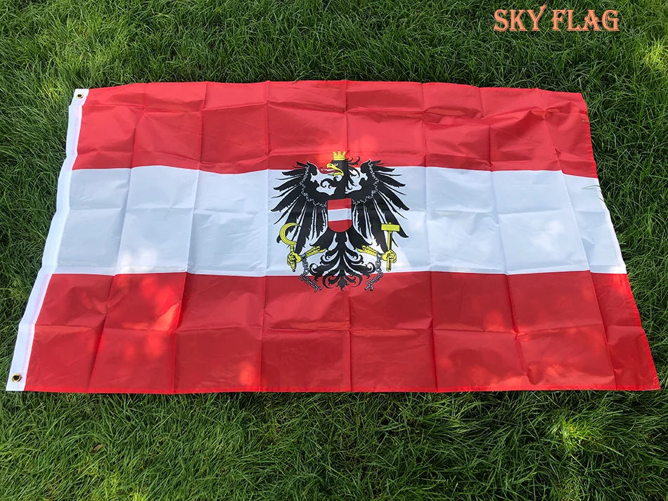 Bandera SKY de Austria con águila y escudo, poliéster impreso - imagen 4