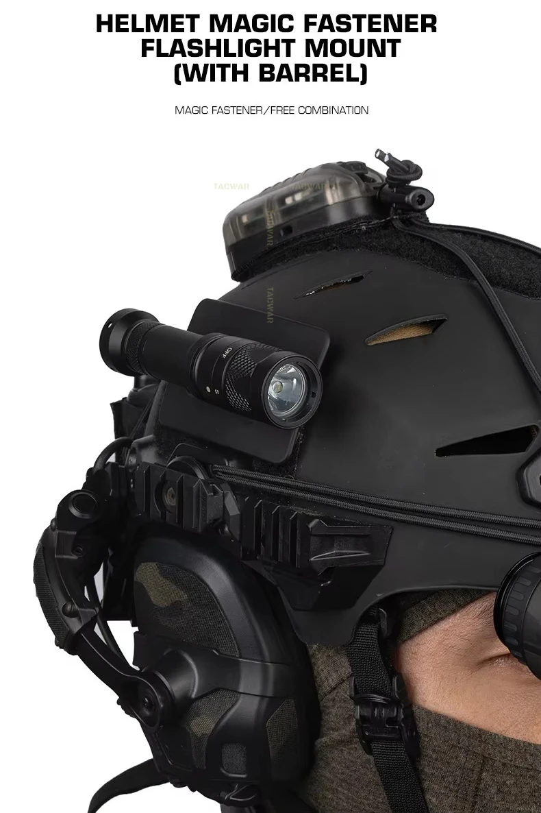 Adaptador para linterna táctica en casco