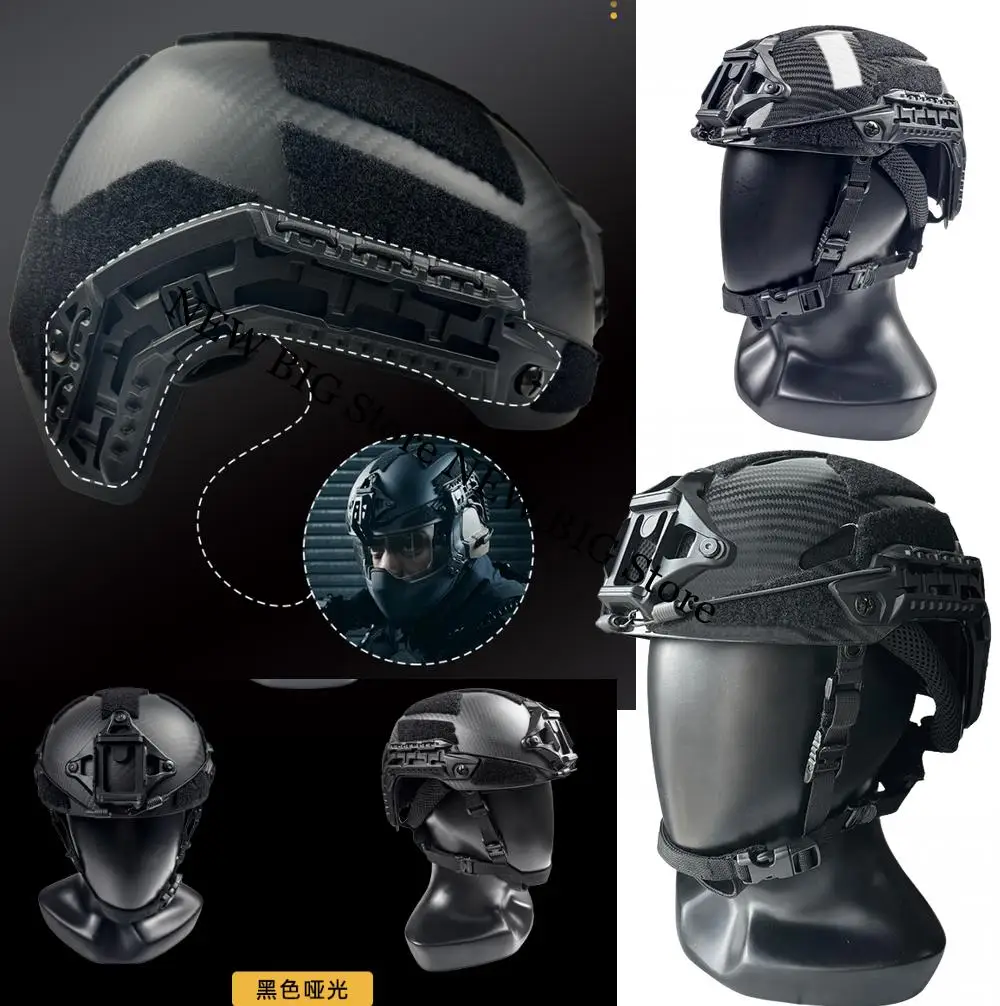 Casco táctico Caiman fibra de carbono ligero transpirable ventilado - imagen 4